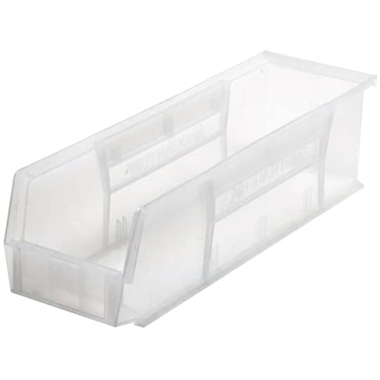 Quantum Food Service QUS238CL Stack & Hang Shelf Bin - 18 x 5 1/2, Clear, Case of 12